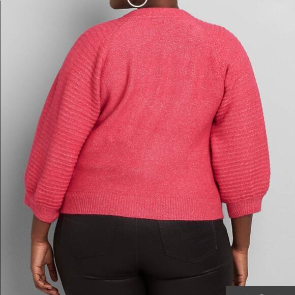Lane Bryant Blouson-Sleeve Button-Front Cardigan - Picture 3 of 11
